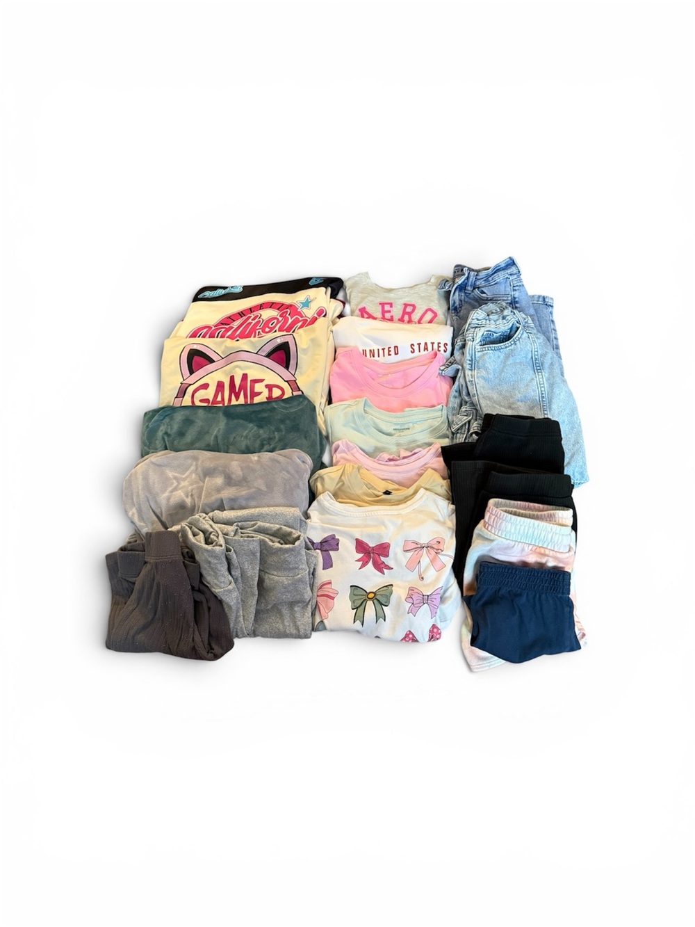 Girls Mixed Clothing Lot Sz 7-8 20 Items Hoodies Leggings Pants Tops Jeans